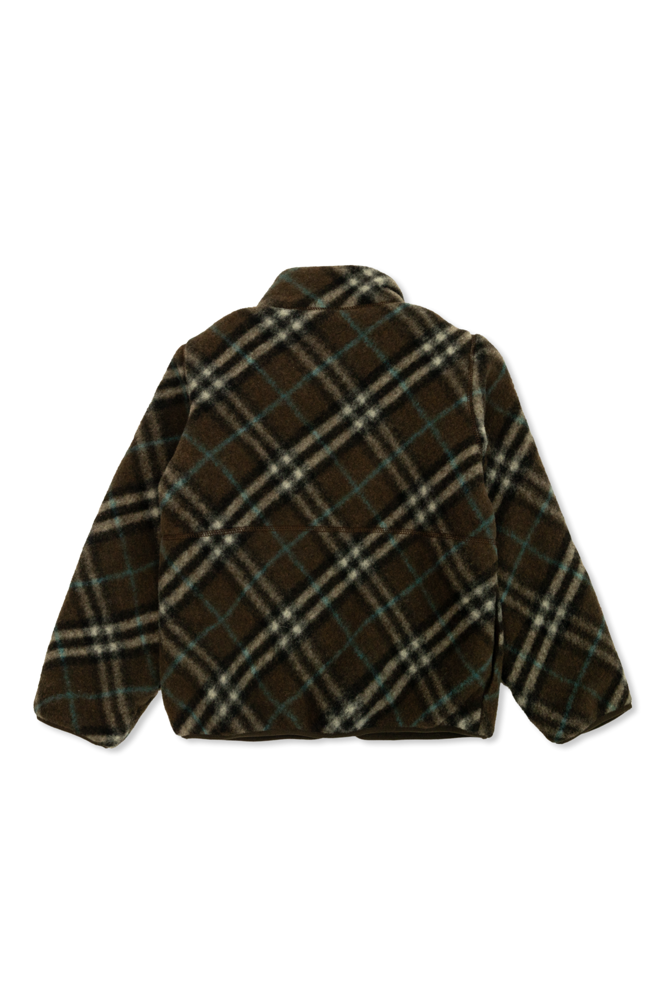 Zielony Ocieplany polar ze wzorem w kratę Burberry Kids